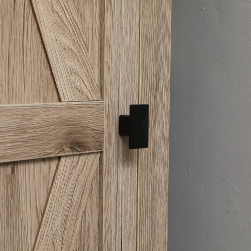 HOMCOM 48" Kitchen Pantry Cabinet, Freestanding Farmhouse Kitchen Storage Cabinet with Barn Door and Adjustable Shelves, Natural