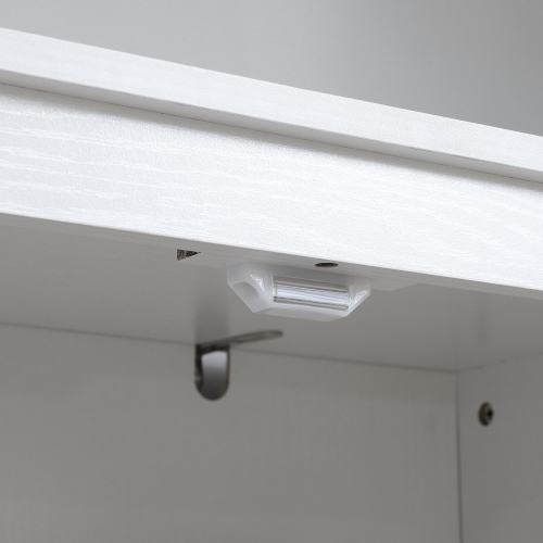 HOMCOM 72" Farmhouse Kitchen Pantry Cabinet, Buffet Storage Cabinet with 4 Barn Doors and Adjustable Shelves, White