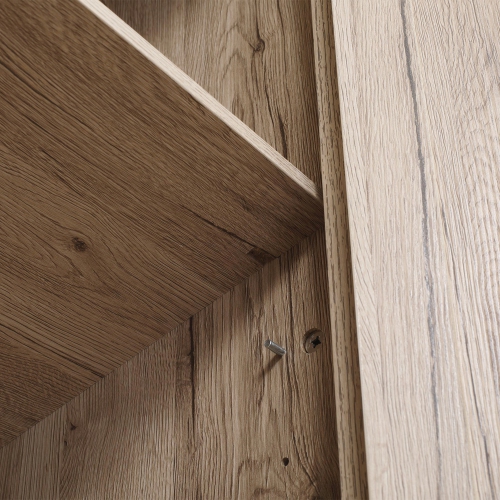 HOMCOM 72" Farmhouse Kitchen Pantry Cabinet, Buffet Storage Cabinet with 4 Barn Doors and Adjustable Shelves, Natural