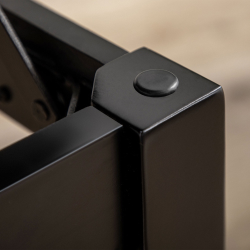 HOMCOM Tabouret de piano à hauteur réglable, siège de clavier rembourré en cuir PU avec boutons touffetés et pieds en bois de caoutchouc brillant,