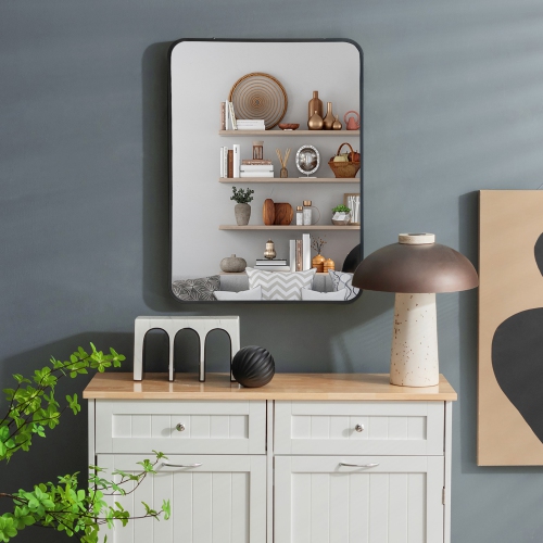 Costway 22"x 30"Bathroom Wall Mounted Mirror Aluminum Alloy Frame Decor