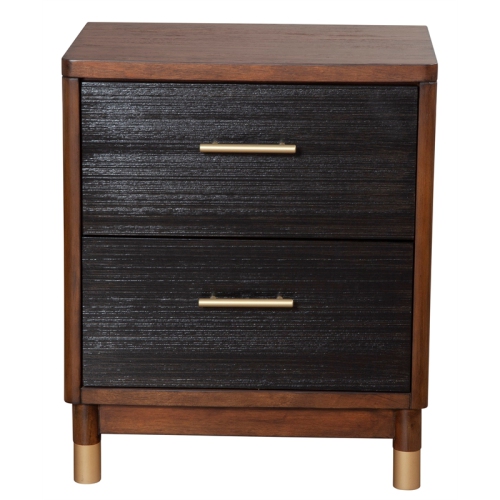 Alpine Furniture Belham 2 Drawer Wood Nightstand in Dark Walnut
