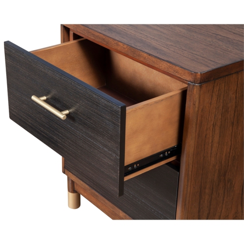 Alpine Furniture Belham 2 Drawer Wood Nightstand in Dark Walnut