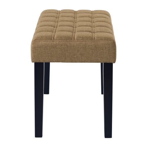 CorLiving California Tufted Upholstered Entryway Bench with Wood Legs, Hallway Bench, Bedroom Bench