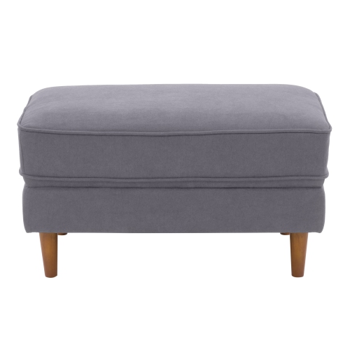 Pouf moderne rembourré en tissu Mulberry, gris