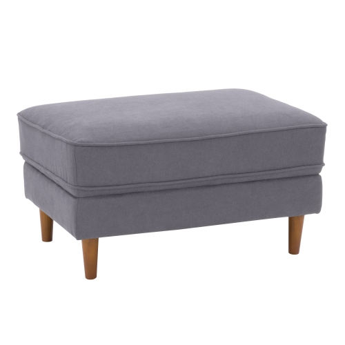 CorLiving LGA-401-O Mulberry Fabric Upholstered Modern Ottoman, Grey