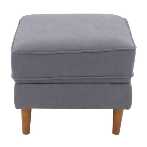 CorLiving LGA-401-O Mulberry Fabric Upholstered Modern Ottoman, Grey