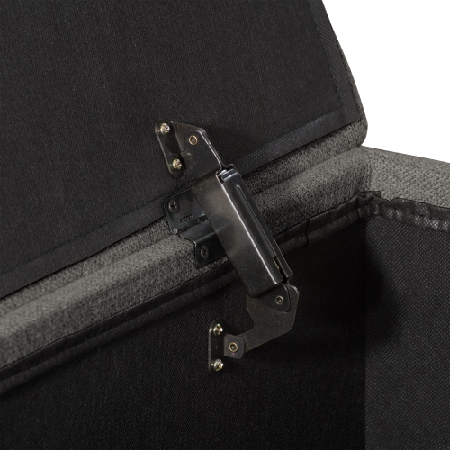 CorLiving LBT-662-O Boston Dark Grey Tufted Fabric Storage Ottoman