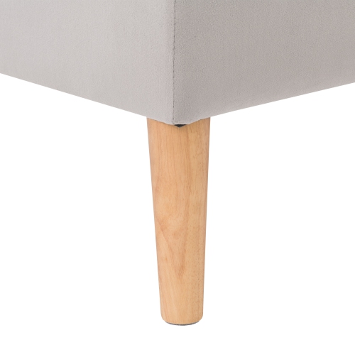 CorLiving LAD-352-O Perry Velvet Storage Ottoman, Light Grey