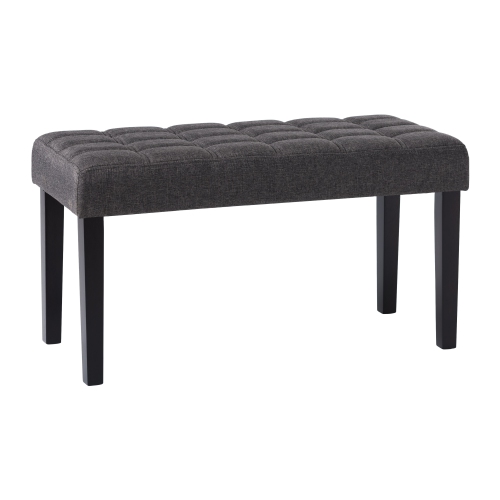 CorLiving California Tufted Upholstered Entryway Bench with Wood Legs, Hallway Bench, Bedroom Bench