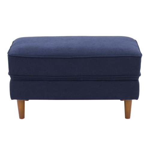 Pouf moderne rembourré en tissu Mulberry, bleu marine