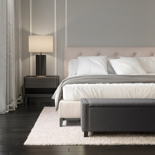 Pouf de stockage en tissu Boston