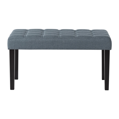 CORLIVING  California Tufted Upholstered Entryway Bench With Wood Legs, Hallway Bench, Bedroom Bench