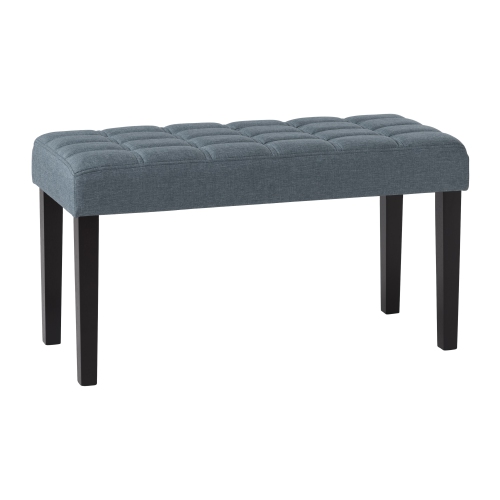CorLiving California Tufted Upholstered Entryway Bench with Wood Legs, Hallway Bench, Bedroom Bench
