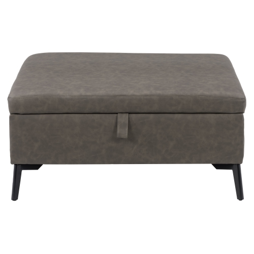 CORLIVING  Lad-342-O Linden Square Storage Ottoman In Grey