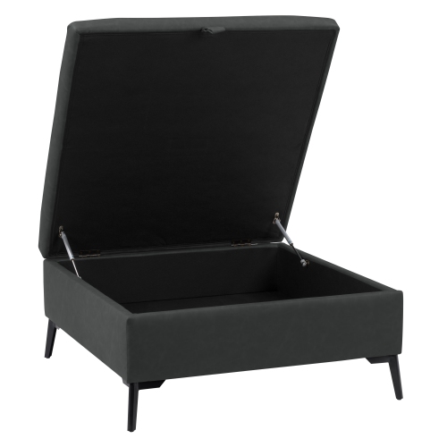 CorLiving LAD-340-O Linden Square Storage Ottoman, Black