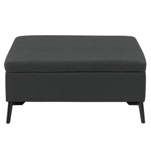 CorLiving LAD-340-O Linden Square Storage Ottoman, Black