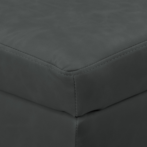 CorLiving LAD-340-O Linden Square Storage Ottoman, Black