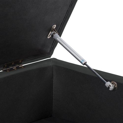 CorLiving LAD-340-O Linden Square Storage Ottoman, Black