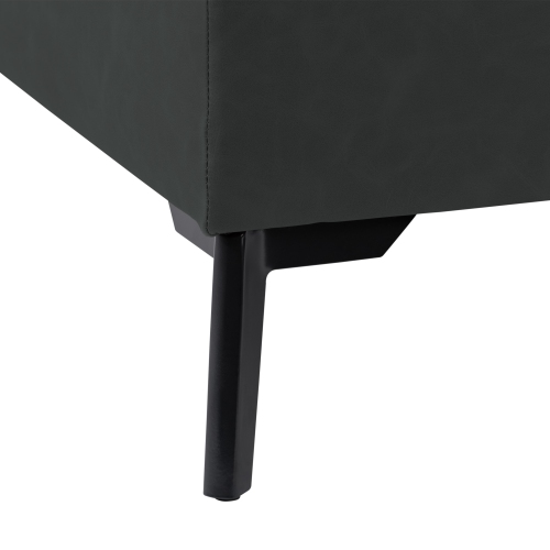 CorLiving LAD-340-O Linden Square Storage Ottoman, Black