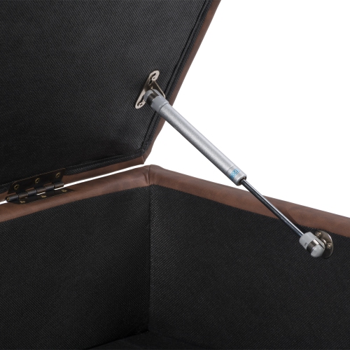 CorLiving LAD-341-O Linden Square Storage Ottoman, Dark Brown