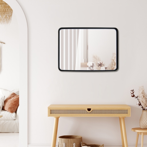 Costway 30"X22"Wall Mount Bathroom Mirror Rectangular Vanity Mirror Vertical Horizontal