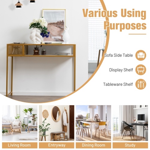 Costway Console Entryway Table Long Couch Side Table Narrow for Hallway, Living Room