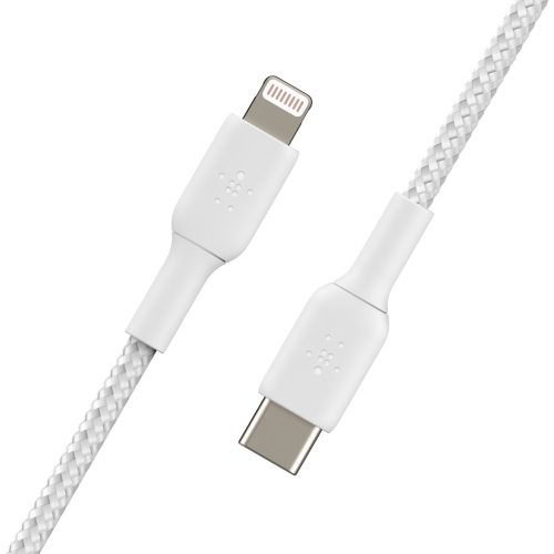Belkin Braided 2m USB-C/Lightning Cable - White - (CAA004BT2MWH)