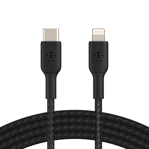 Belkin Braided 2m USB-C/Lightning Cable - Black - (CAA004BT2MBK)