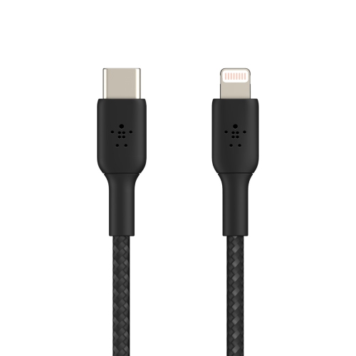 Belkin Braided 2m USB-C/Lightning Cable - Black - (CAA004BT2MBK)
