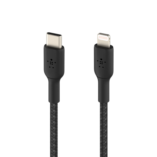 Belkin Braided 2m USB-C/Lightning Cable - Black - (CAA004BT2MBK)