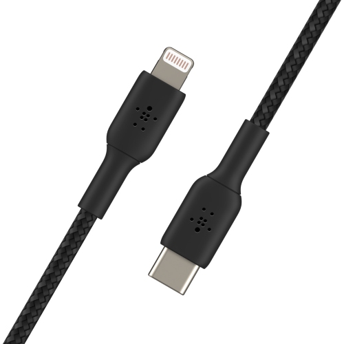 Belkin Braided 2m USB-C/Lightning Cable - Black - (CAA004BT2MBK)