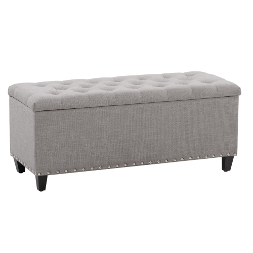 Pouf de stockage en tissu rembourré Boston