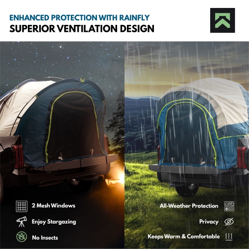 Truck Bed Tent, Pickup Truck Tent, Truck Bed Camping Tent for 2 Adults, Tent for Tailgate with Rainfly and Storage Bag, Fits Trucks Beds w/ Lengths
