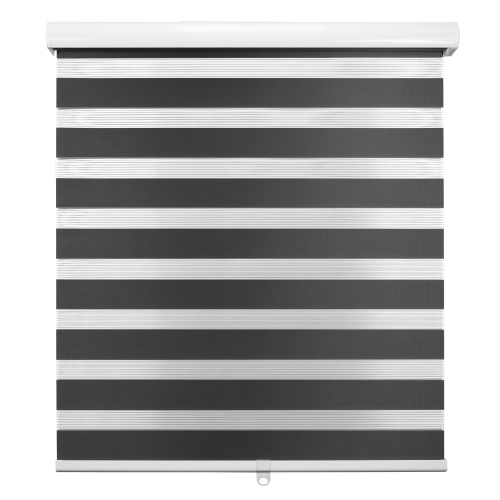 BILTEK  Zebra Cordless Window Blinds, Dual Layered Light Filtering Roller Shades, Easy Install Blinds, Indoor Home Decor, Pull-Down Shades For