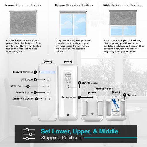 Smart Blinds for Windows Light Filtering Shades Motorized Roller Blinds & Shades Cordless Window Blinds Electric Blinds with Remote, 32" x 72"