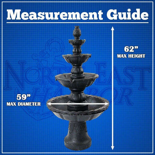 Housse pour fontaine d’eau de jardin North East Harbor - 59 prof. X 62 haut. - matériau respirant, protection moiré, et housse de rangement