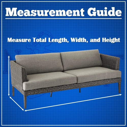 Housse de canapé de terrasse North East Harbor pour mobilier d'extérieur. Gris, 93 larg. X 40 prof. X 35 haut.