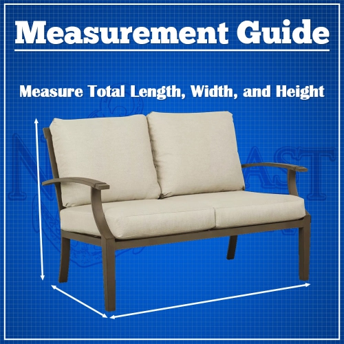 Outdoor Patio Loveseat Sofa Furniture Cover - 54"W x 38"D x 35"H - Breathable Material, Sunray Protected, and Weather Resistant Storage Cover - Gray