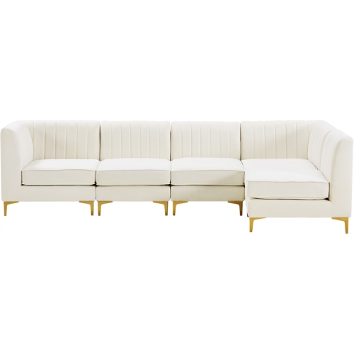 Meridian Furniture Alina Cream Velvet Modular Sectional