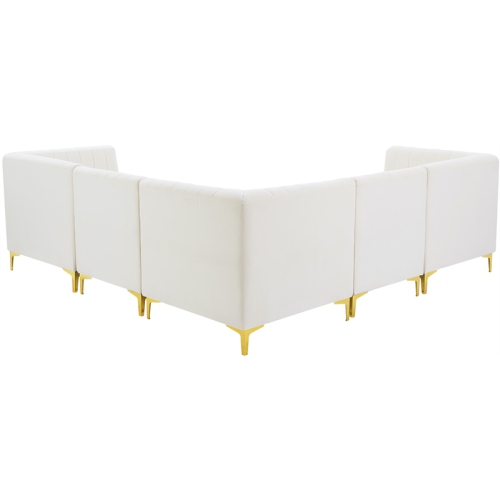 Meridian Furniture Alina Cream Velvet Modular Sectional