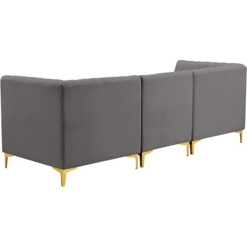 Meridian Furniture Alina Grey Velvet Modular Sofa