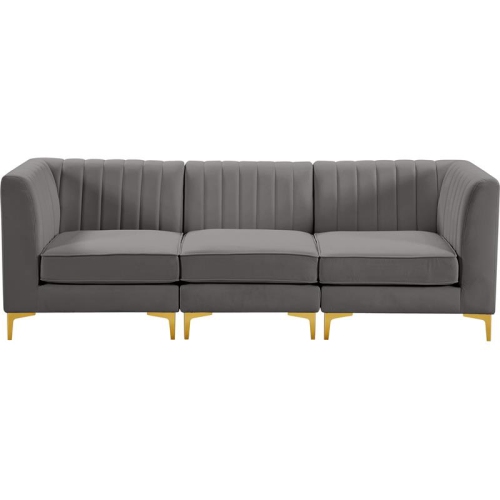 Meridian Furniture Alina Grey Velvet Modular Sofa