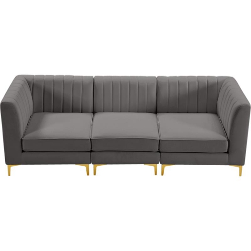 Meridian Furniture Alina Grey Velvet Modular Sofa