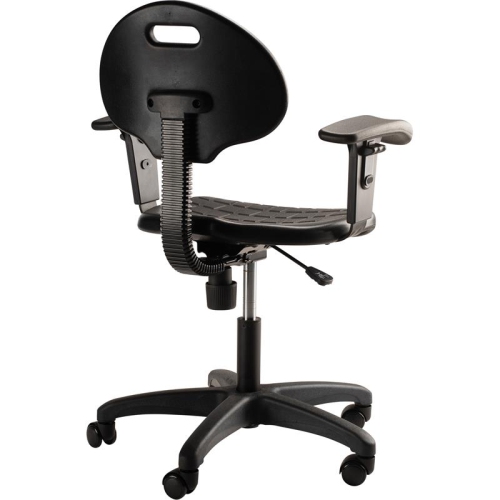 NPS 6700 Series 16-21" Modern Polyurethane Task Chair with Arms in Black