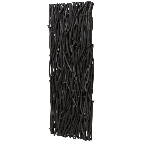 Uttermost Gathered Teak 49x19" Contemporary Wood Wall Decor in Black