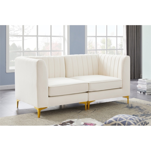 Meridian Furniture Alina Cream Velvet Modular Sofa