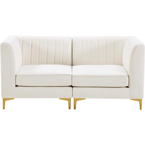 Meridian Furniture Alina Cream Velvet Modular Sofa