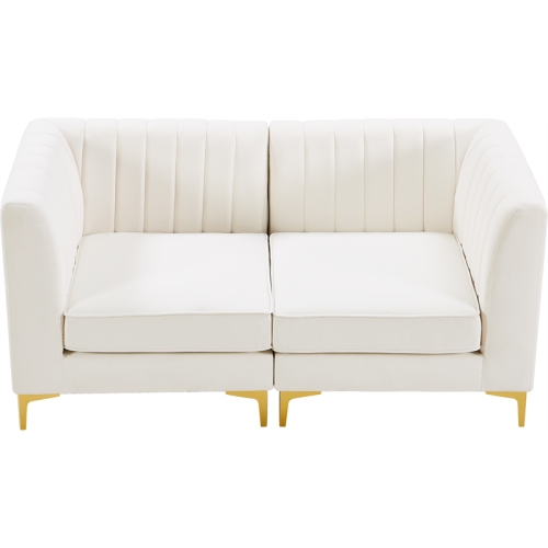 Meridian Furniture Alina Cream Velvet Modular Sofa