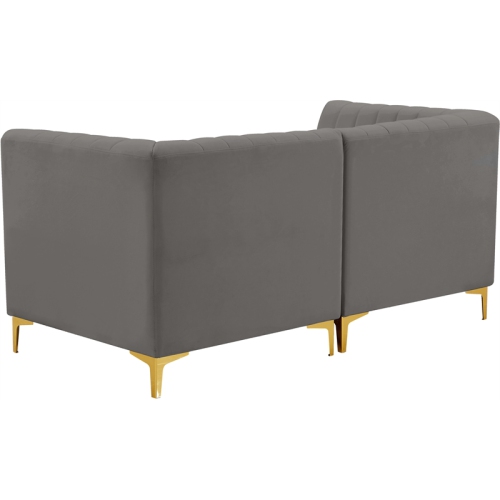 Meridian Furniture Alina Grey Velvet Modular Sofa